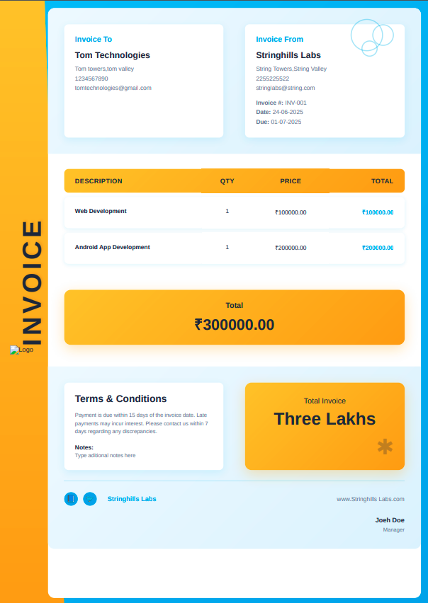 Creative Blue & Yellow